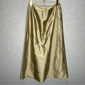 Jessica McClintock Collections Silk Metallic Cyber Gold Lined Skirt